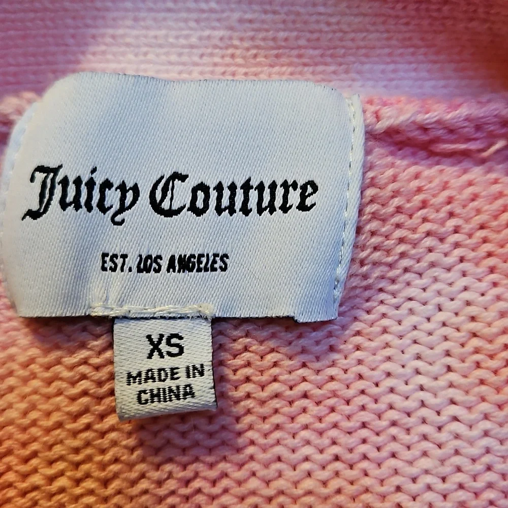 JUICY COUTURE Pink and White Tie-Dye Cardigan - XS